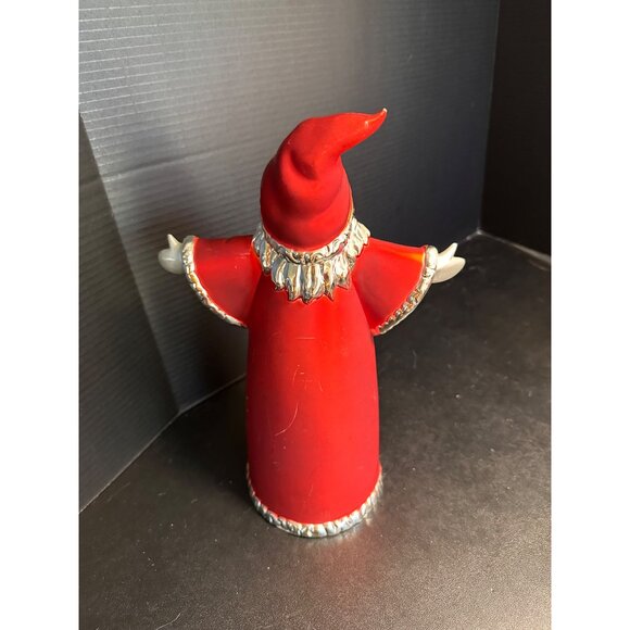 Red Silver Tabletop Santa Claus Arms Out Vtg READ - Picture 8 of 16